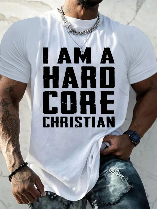 Hardcore Christian Jesus God Christian Cotton T-Shirt