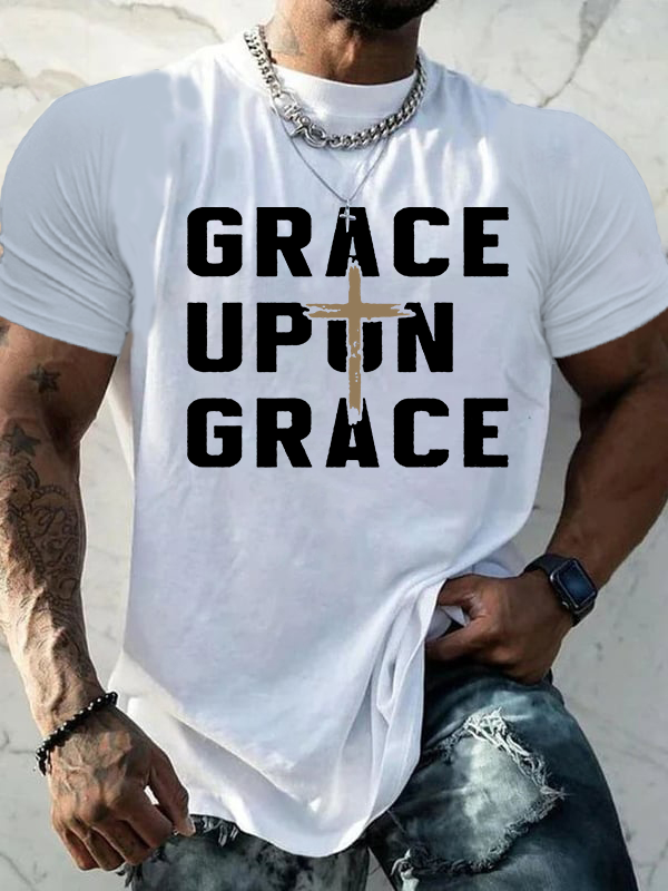Grace Upon Grace Jesus God Christian Cotton T-Shirt