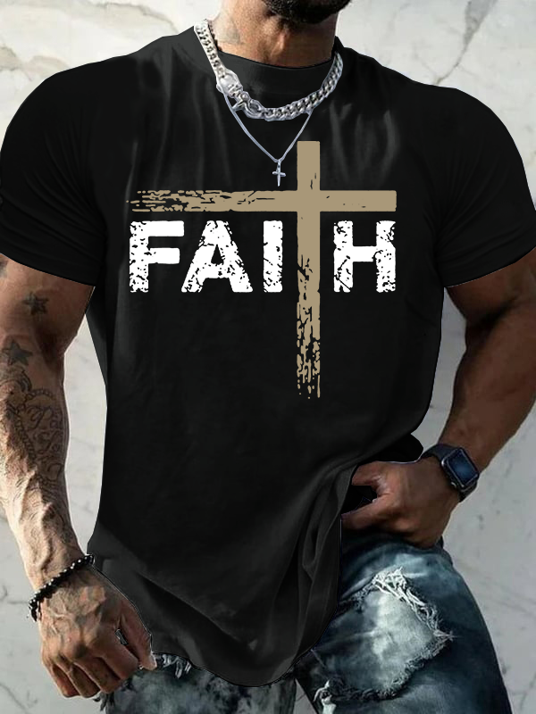 Faith Jesus God Christian Cotton T-Shirt