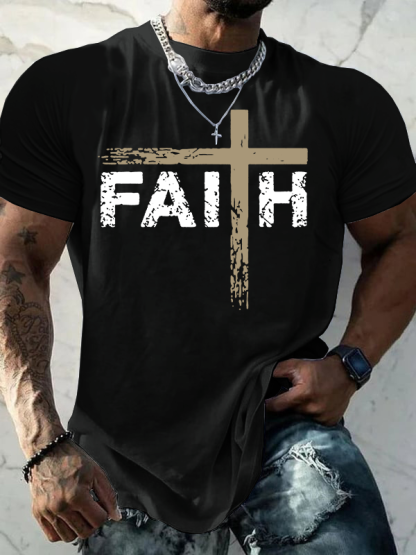 Faith Jesus God Christian Cotton T-Shirt