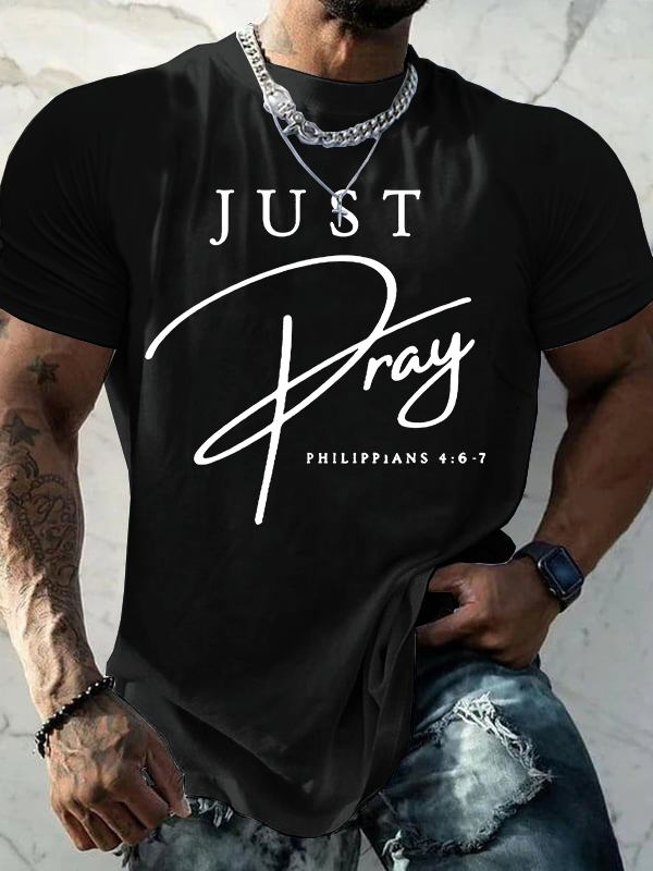 Man Of God Husband Dad Jesus God Christian Cotton T-Shirt