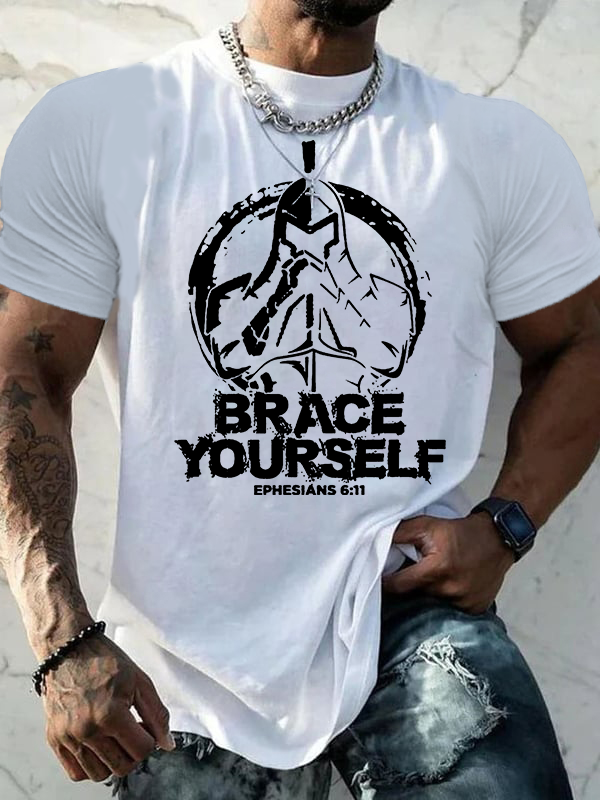 Brace Yourself  Jesus God Christian Cotton T-Shirt