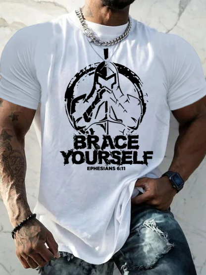 Brace Yourself  Jesus God Christian Cotton T-Shirt