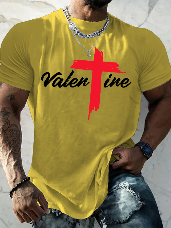 Valentine Jesus God Christian Cotton T-Shirt