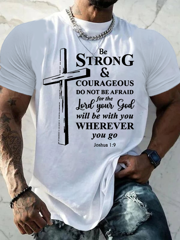 Man Of God Husband Dad Jesus God Christian Cotton T-Shirt