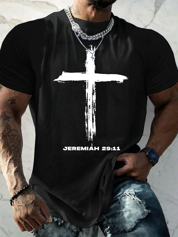 Man Of God Husband Dad Jesus God Christian Cotton T-Shirt