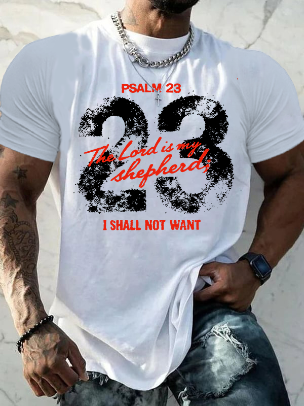 Psalm 23 Jesus God Christian Cotton T-Shirt