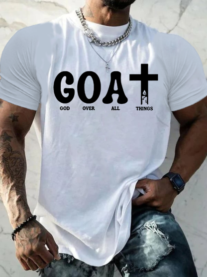 God Over All Things Jesus God Christian Cotton T-Shirt