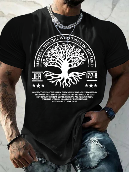 Blessed Is The One Who Trust In The Lord Jesus God Christian Cotton T-Shirt