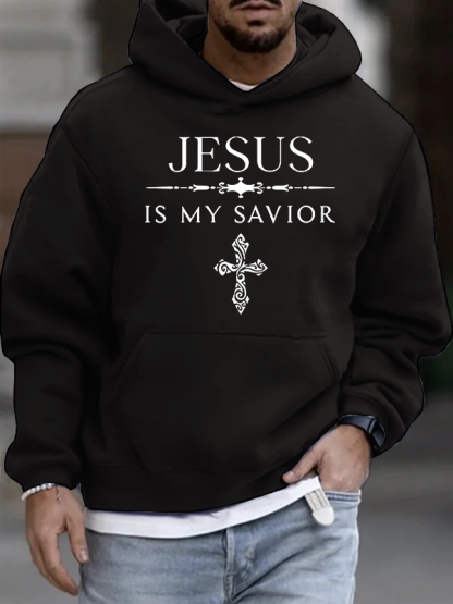 Jesus Is My Savior Christian Cotton Hoodie