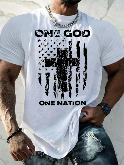 One Nation Under God Jesus God Christian Cotton T-Shirt