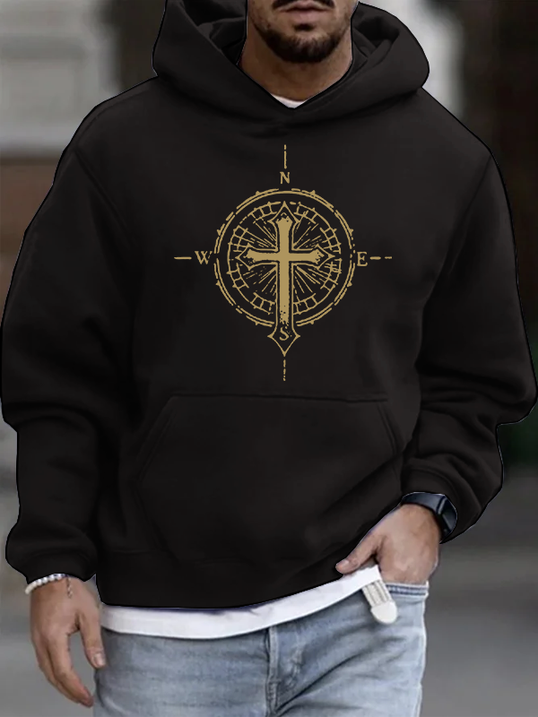 Cross Compass Christian Cotton Hoodie