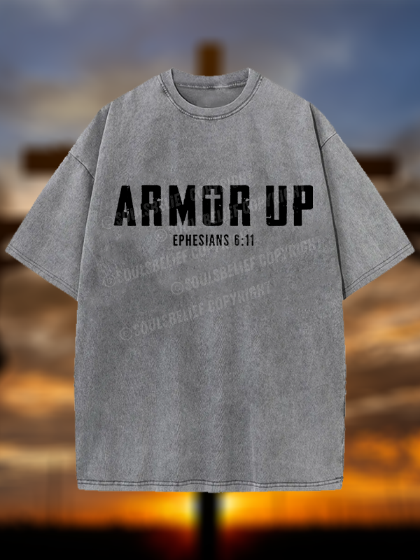 Armor Up Christian Washed T-Shirt