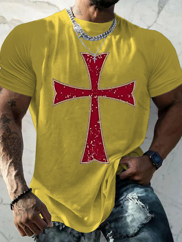Knights Templar Crusader Cross Cotton T-Shirt