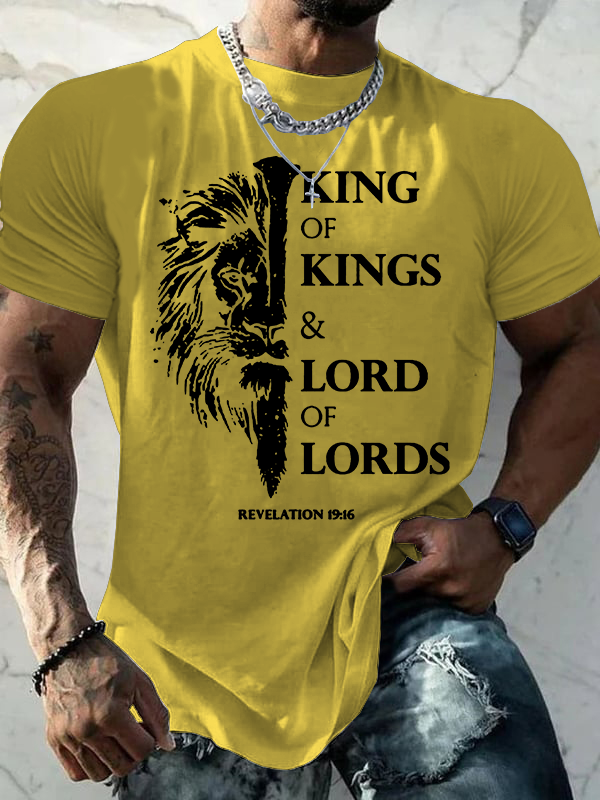 King Of Kings Jesus God Christian Cotton T-Shirt