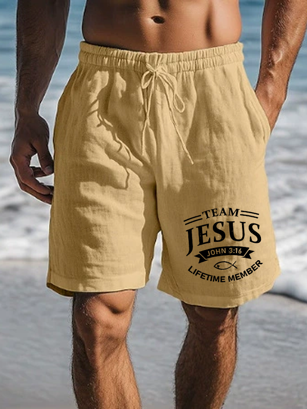 Men's Jesus Team Christian Beach Shorts