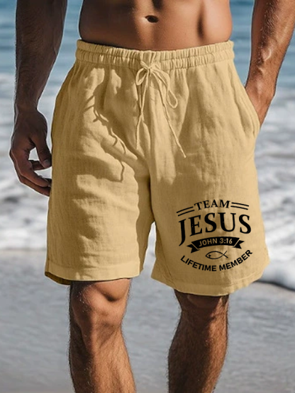 Men's Jesus Team Christian Beach Shorts