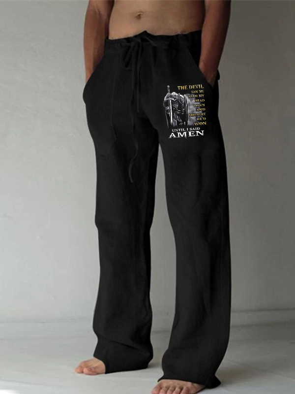 Men's The Devil Saw Me with My Head Down and Thought He'd Won Until I Said Amen Christian Beach Pants