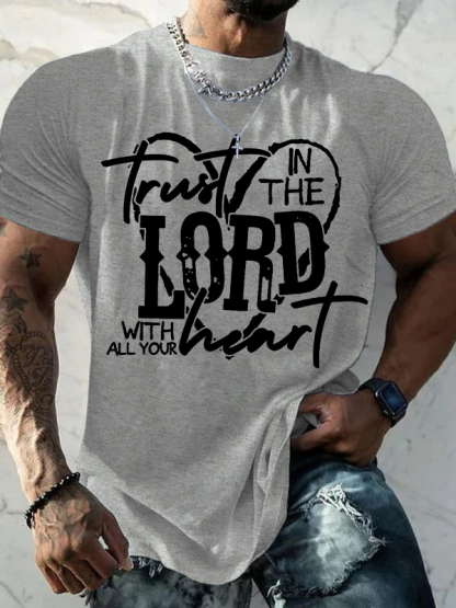 Trust In Lord With All Your Heart Jesus God Christian Cotton T-Shirt