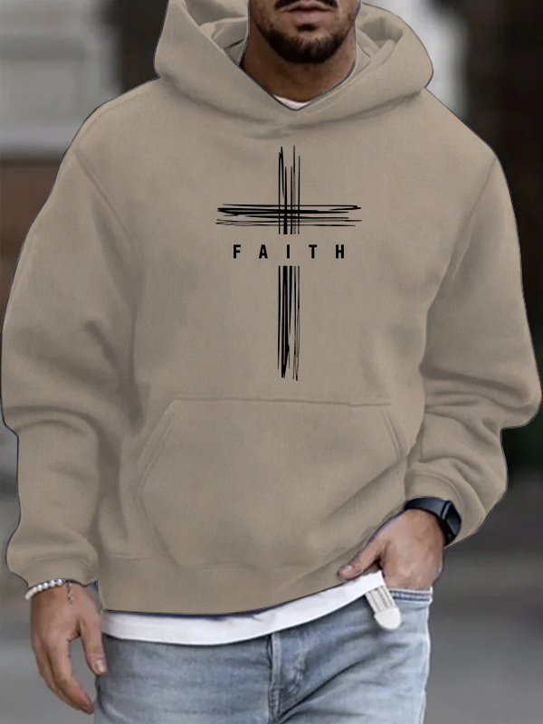 Faith Cross Christian Cotton Hoodie