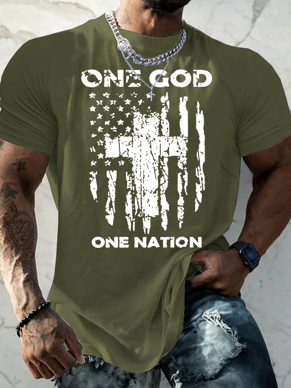 One Nation Under God Jesus God Christian Cotton T-Shirt
