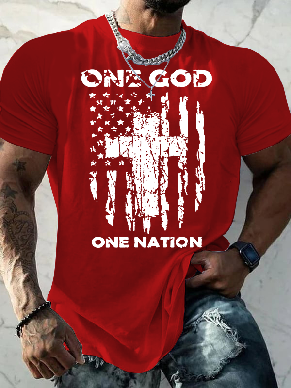 One Nation Under God Jesus God Christian Cotton T-Shirt