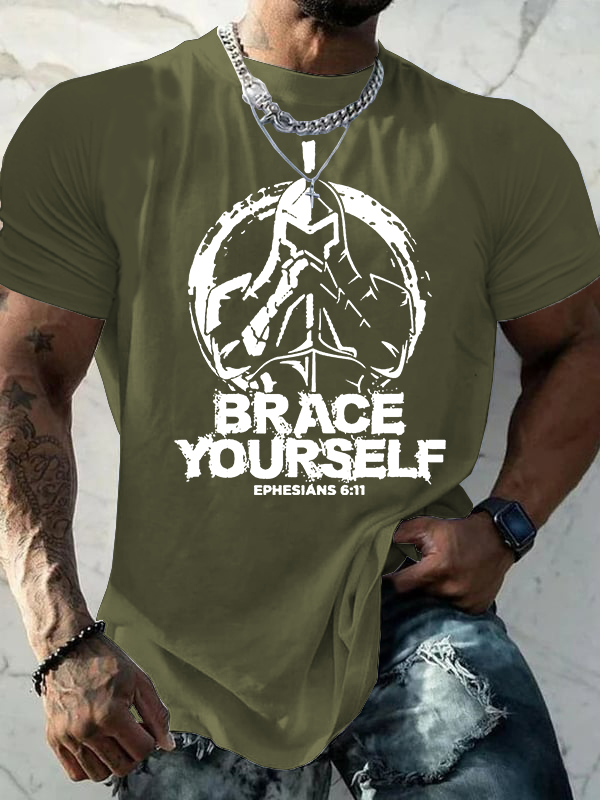 Brace Yourself  Jesus God Christian Cotton T-Shirt