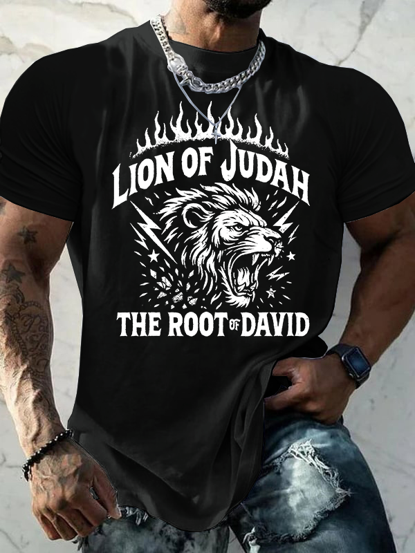 Lion of Judah Jesus God Christian Cotton T-Shirt