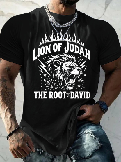 Lion of Judah Jesus God Christian Cotton T-Shirt