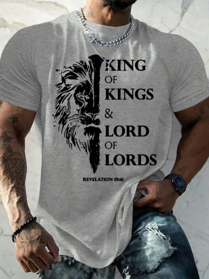 King Of Kings Jesus God Christian Cotton T-Shirt