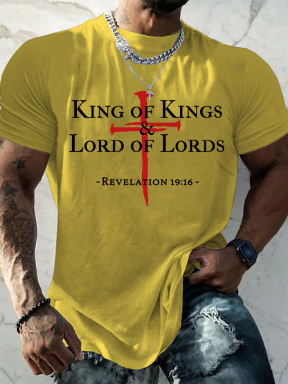 King of kings & Lord of Lords  Jesus God Christian Cotton T-Shirt