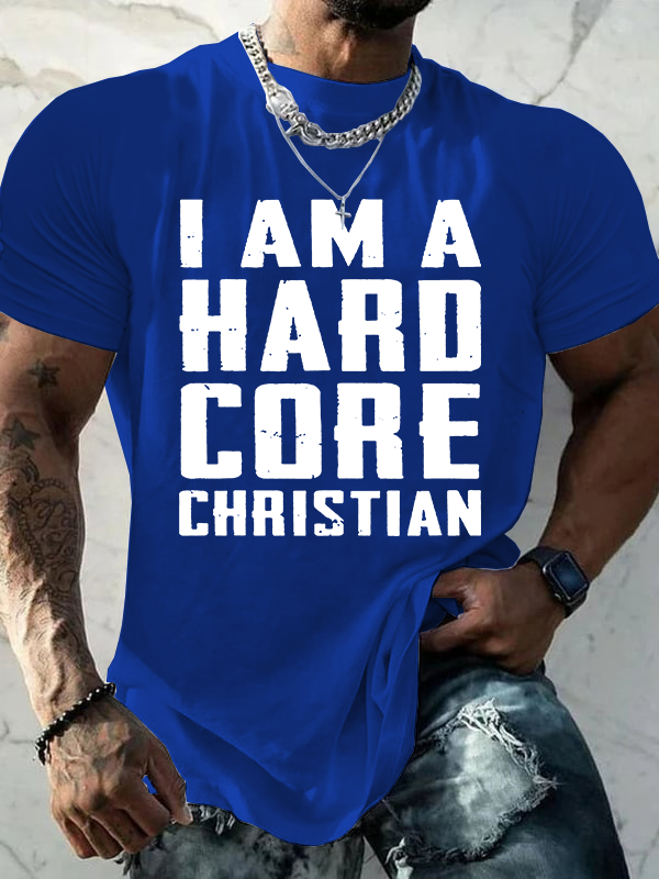 Hardcore Christian Jesus God Christian Cotton T-Shirt