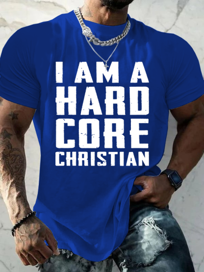 Hardcore Christian Jesus God Christian Cotton T-Shirt