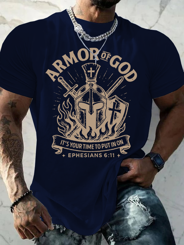 Armor Of God Jesus God Christian Cotton T-Shirt