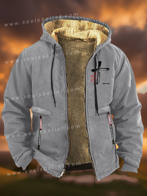 It Is Finished Jesus God Christian Zipper Hooded Jacket