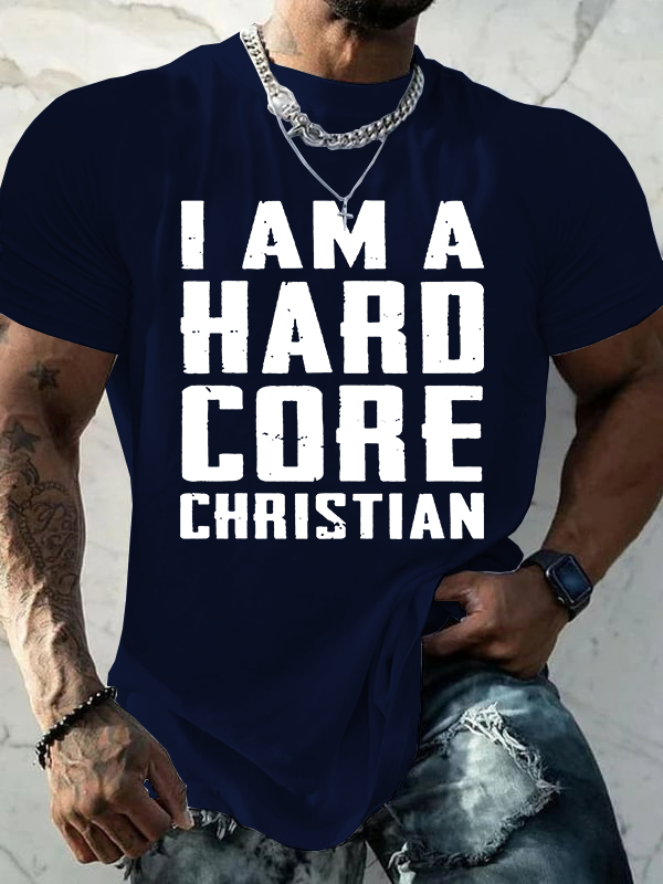 Hardcore Christian Jesus God Christian Cotton T-Shirt