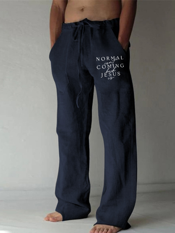 Men's Normal Isn'T Coming Back Jesus Is Christian Beach Pants