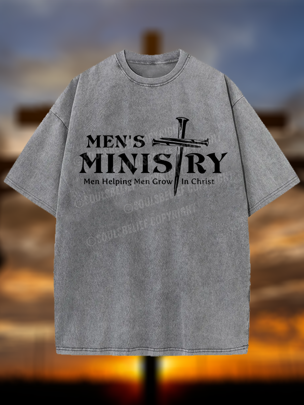 Men's Ministry ,Men Helping Men ,Church ministry Christian Washed T-Shirt