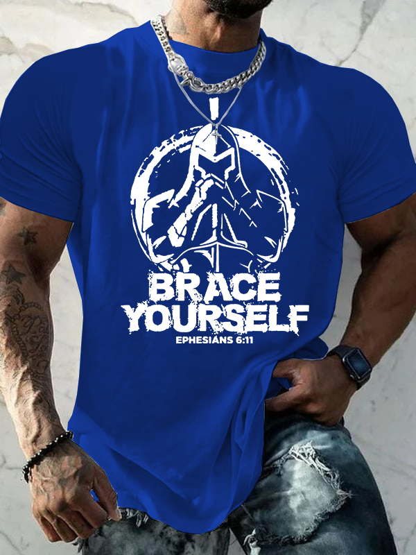 Brace Yourself  Jesus God Christian Cotton T-Shirt