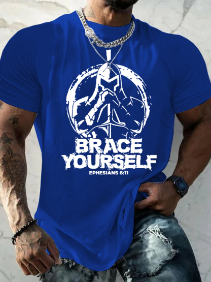 Brace Yourself  Jesus God Christian Cotton T-Shirt