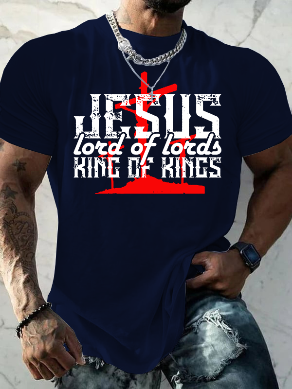 King Of Kings Lord Of Lords Jesus God Christian Cotton T-Shirt