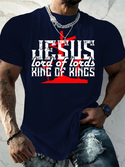 King Of Kings Lord Of Lords Jesus God Christian Cotton T-Shirt