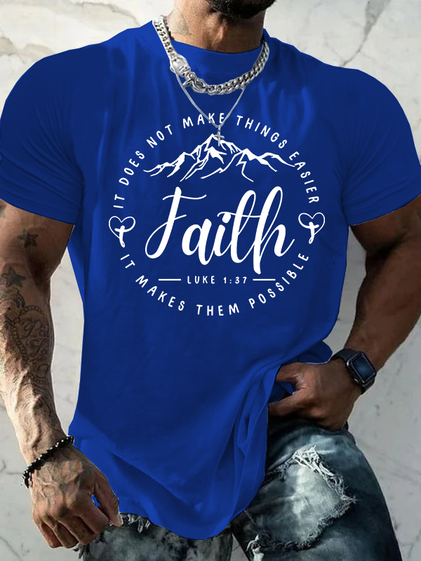 Man Of God Husband Dad Jesus God Christian Cotton T-Shirt