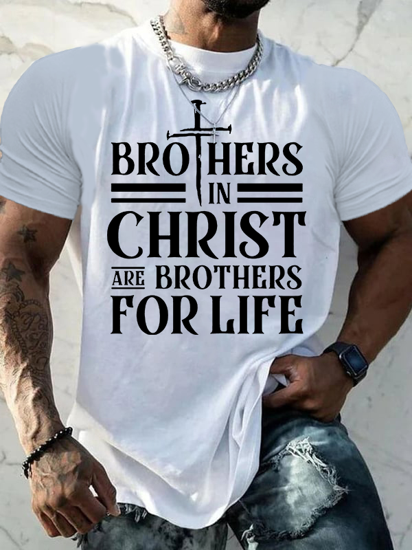 Brothers In Christ Jesus God Christian Cotton T-Shirt