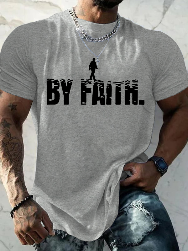 By Faith Jesus God Christian Cotton T-Shirt