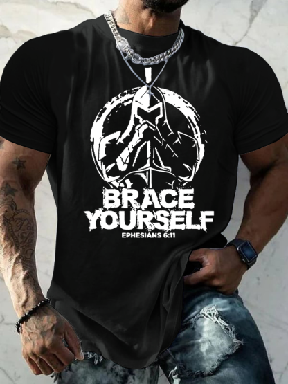 Brace Yourself  Jesus God Christian Cotton T-Shirt