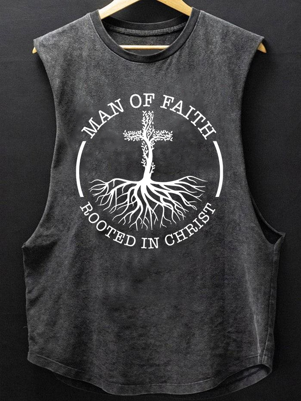 Man of Faith Rooted in Christ Christian Washed Tank
