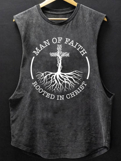 Man of Faith Rooted in Christ Christian Washed Tank