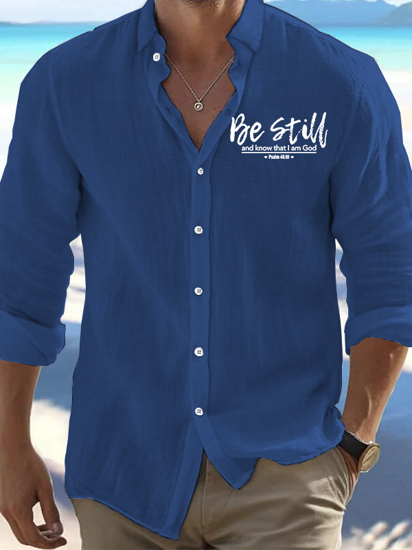 Psalm 46:10 Christian Resort Casual Shirt