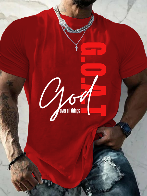 G.O.A.T. Jesus God Christian Cotton T-Shirt
